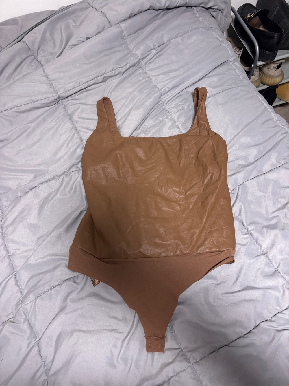 SKIMS Brown Tank Bodysuit broken strap